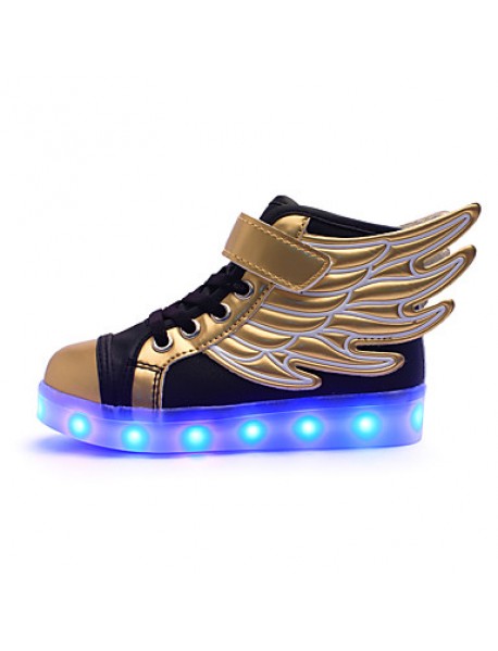 LED Shoes Boys' Shoes Athletic / Casual Synthetic Fashion Sneakers Black and Gold  