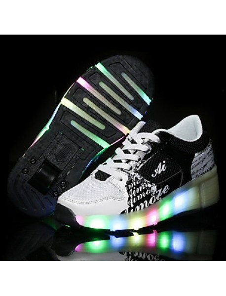 Unisex Kid Boy Girl LED Light Up Single Wheel Sneaker Athletic Shoe Sport Shoes Roller Shoes Dance Boot  