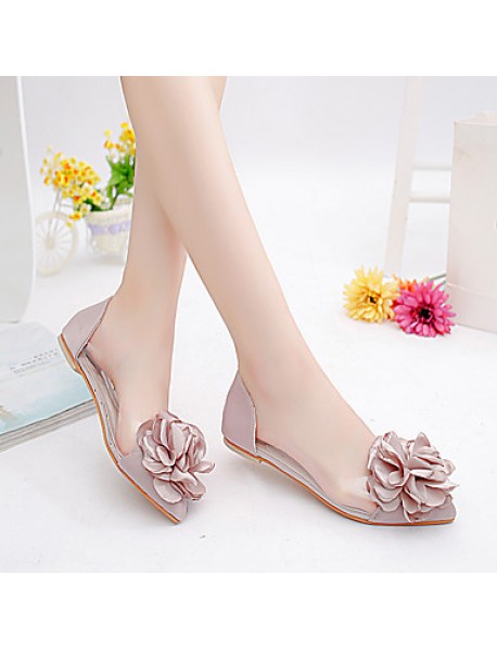 Women's Flats Spring / Fall Ballerina / Pointed Toe Leatherette Outdoor / Office & Career / Casual Flat Heel Applique