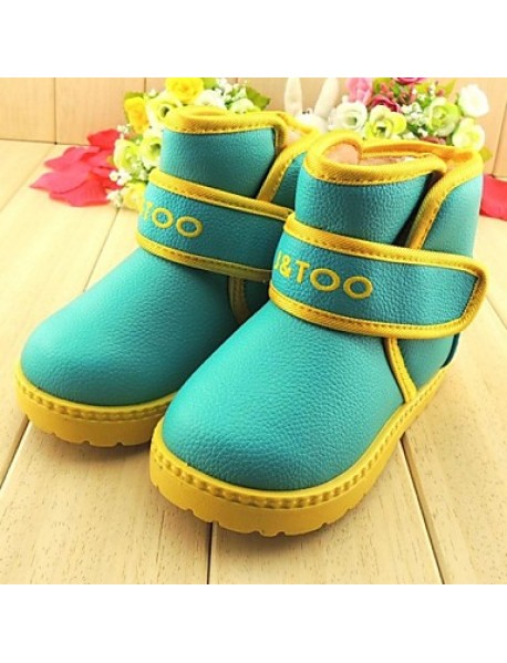 Boy's / Girl's Boots Winter Fashion Boots Leatherette Casual Flat Heel Blue / Yellow / Green / Orange  