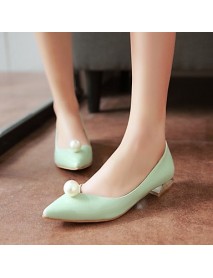 Women's Spring / Summer / Fall Pointed Toe Leatherette Outdoor / Office & Career / Casual Low Heel Pearl Green / Silver / Gray