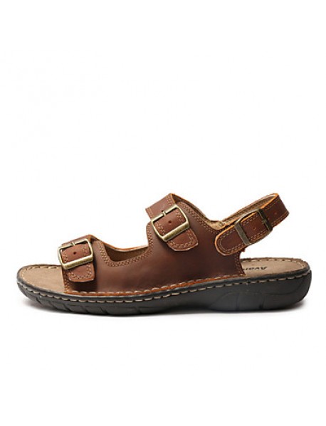 Men's Shoes Outdoor / Athletic / Casual Leather Sandals Brown  