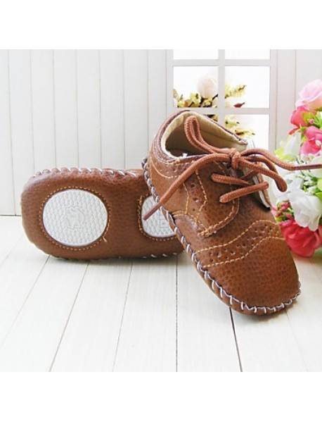 Boy's Flats Spring / Fall / Winter First Walkers / Crib Shoes Leatherette Party & Evening Flat Heel Lace-up Brown  