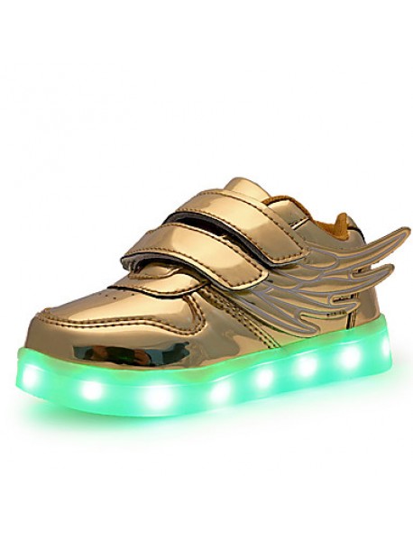 Boys' Shoes Wedding / Outdoor / Casual Patent Leather Fashion Sneakers Pink / Silver / Gold LED shoes  