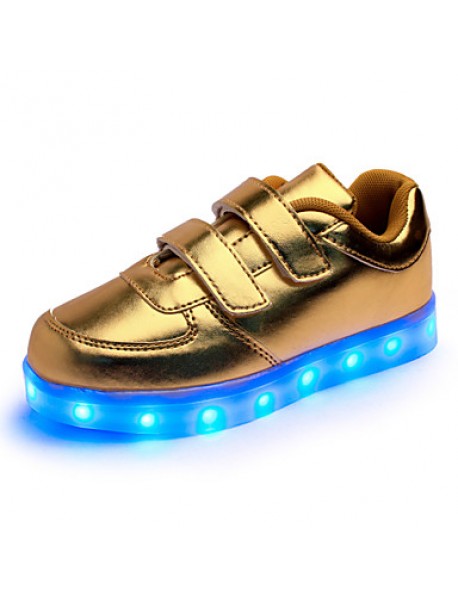 Unisex Kid Boy Girl Upgraded Patent Leather LED Light   Sport Shoes Flashing Sneakers USB Charge  