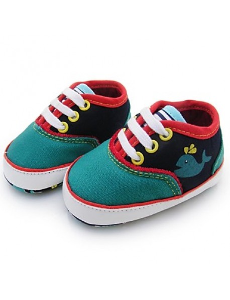 Boy's Flats Spring / Fall / Winter First Walkers / Crib Shoes Twill Outdoor Flat Heel Lace-up Green  