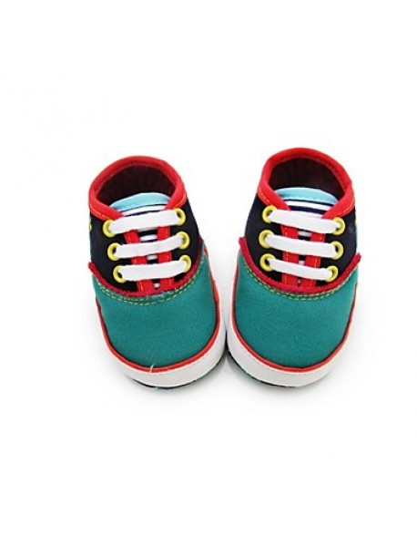 Boy's Flats Spring / Fall / Winter First Walkers / Crib Shoes Twill Outdoor Flat Heel Lace-up Green  