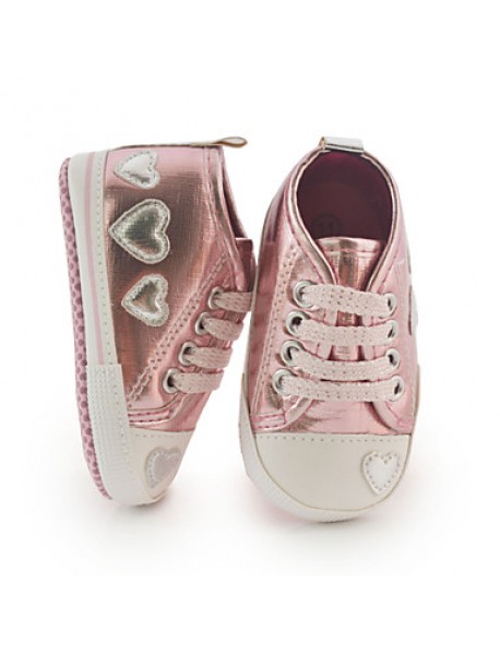 Boy's Flats Spring / Fall / Winter First Walkers / Crib Shoes Synthetic Casual Flat Heel Applique Pink / Silver  