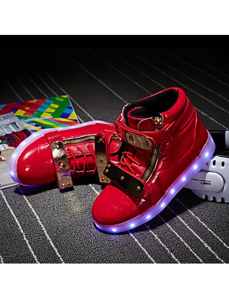 Led's Shoes Boy's Boots Spring / Fall / Winter Fashion Boots Synthetic Outdoor / Casual Flat Heel Buckle Silver / Gold  