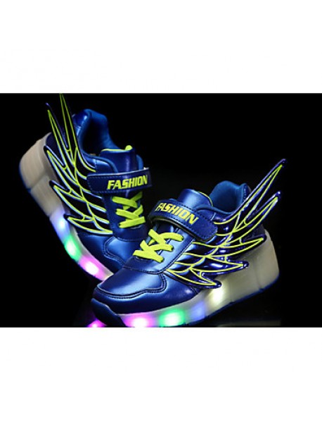 LED's Shoes Boy's Flats Summer Roller Skate Shoes PU Casual Flat Heel LED Black / Royal Blue / Fuchsia / Orange Others  