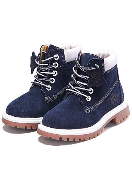 Boy's Boots Spring/Fall/Winter Combat Boots Nappa Leather Athletic / Casual Flat Heel Blue/Brown / Red Sneaker  