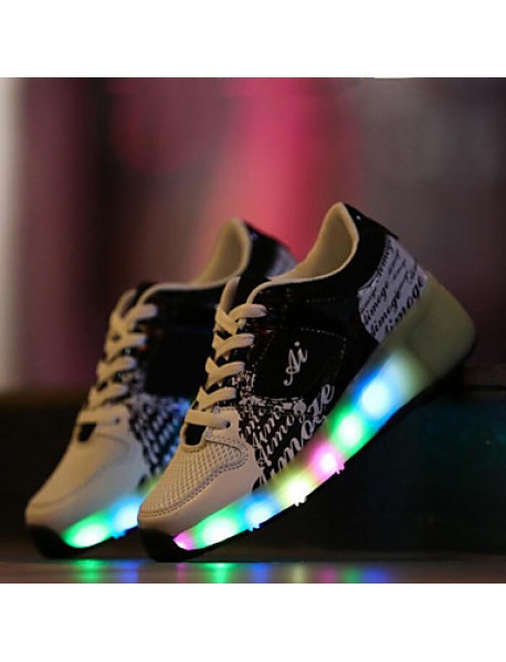 Unisex Kid Boy Girl LED Light Up Single Wheel Sneaker Athletic Shoe Sport Shoes Roller Shoes Dance Boot  