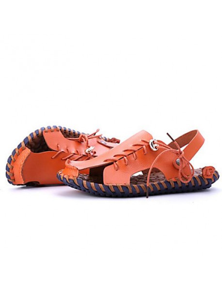 Men's Shoes Outdoor / Office & Career / Athletic / Dress / Casual Nappa Leather Sandals Black / Brown / White  