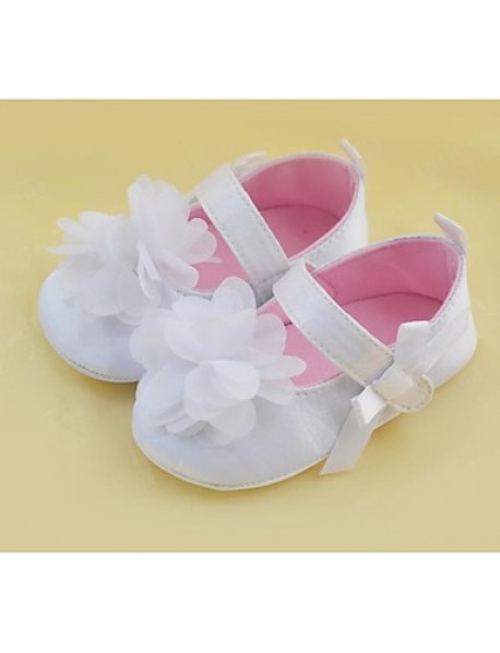 Girl's Flats Spring / Summer / Fall Crib Shoes Stretch Satin Casual / Party & Evening Flower / Magic Tape Pink / Purple / Red / White  