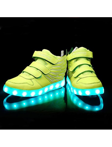 Unisex Kid Boy Girl athletic wings shoe High Student dance Boot LED Light  Sport Shoes Flashing Sneakers USB Charge  