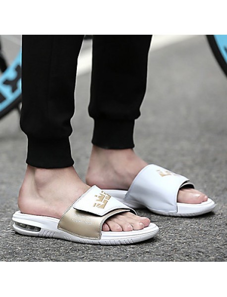 Men's Slippers Casual/Beach/Home Fashion Microfibre Leather Slip-on Shoes Slide Sandals 39-44  