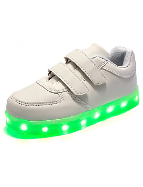 Unisex Kid Boy Girl Upgraded Patent Leather LED Light   Sport Shoes Flashing Sneakers USB Charge  