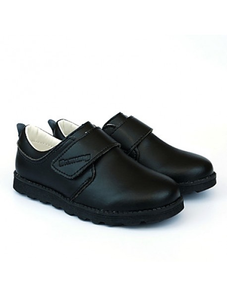 Boy's Oxfords Spring / Fall / Winter Comfort Leather Party & Evening / Casual Low Heel Hook & Loop Black Walking  