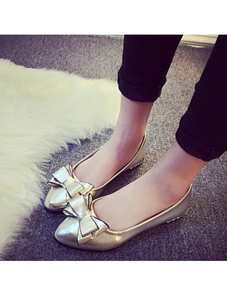 Women's Flat Heel Pointed Toe Fashion Pumps Bowknot Shoes