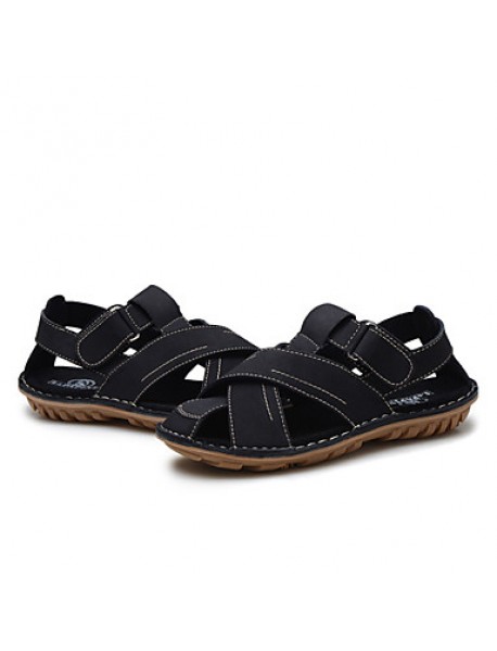 Men's Shoes Outdoor / Office & Career / Casual Leather Sandals Black / Brown  