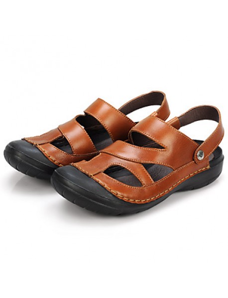 Men's Shoes Leather Casual Sandals Casual Brown / Khaki  