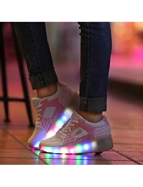 Unisex Kid Boy Girl LED Light Up Single Wheel Sneaker Athletic Shoe Sport Shoes Roller Shoes Dance Boot  