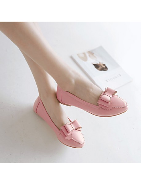 Women's Spring / Summer / Fall / Winter Pointed Toe Leatherette Outdoor / Office & Career / Dress / Casual Flat Heel Black / Pink / White