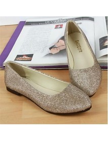 Women's Shoes Flat Heel Pointed Toe Flats Casual Gold