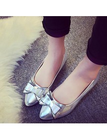 Women's Flat Heel Pointed Toe Fashion Pumps Bowknot Shoes