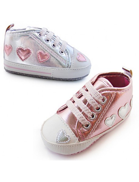 Boy's Flats Spring / Fall / Winter First Walkers / Crib Shoes Synthetic Casual Flat Heel Applique Pink / Silver  