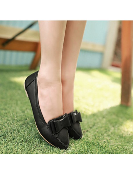 Women's Spring / Summer / Fall / Winter Pointed Toe Leatherette Outdoor / Office & Career / Dress / Casual Flat Heel Black / Pink / White