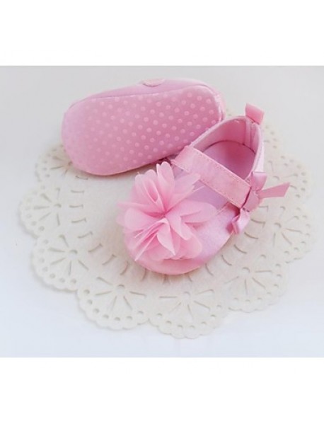 Girl's Flats Spring / Summer / Fall Crib Shoes Stretch Satin Casual / Party & Evening Flower / Magic Tape Pink / Purple / Red / White  