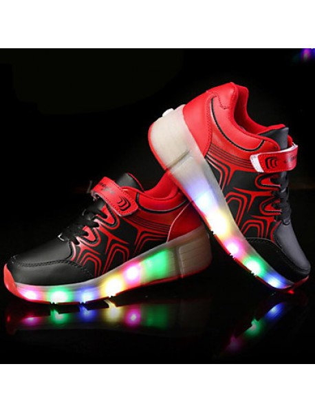 Unisex Kid Boy Girl LED Light Up Single Wheel Sneaker Athletic Shoes Sport Shoes Roller Shoes Dance Boot   