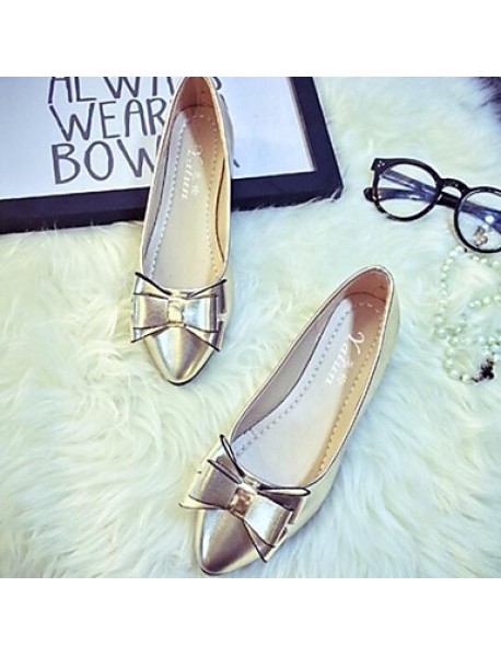 Women's Flat Heel Pointed Toe Fashion Pumps Bowknot Shoes