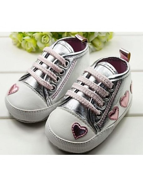 Boy's Flats Spring / Fall / Winter First Walkers / Crib Shoes Synthetic Casual Flat Heel Applique Pink / Silver  