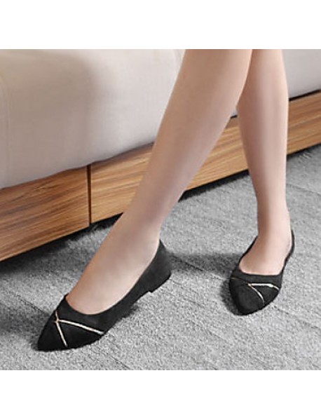 Women's Shoes Flat Heel Pointed Toe/Closed Toe Flats Casual Black/Blue/Pink