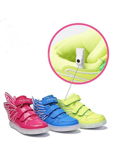 Unisex Kid Boy Girl athletic wings shoe High Student dance Boot LED Light  Sport Shoes Flashing Sneakers USB Charge  