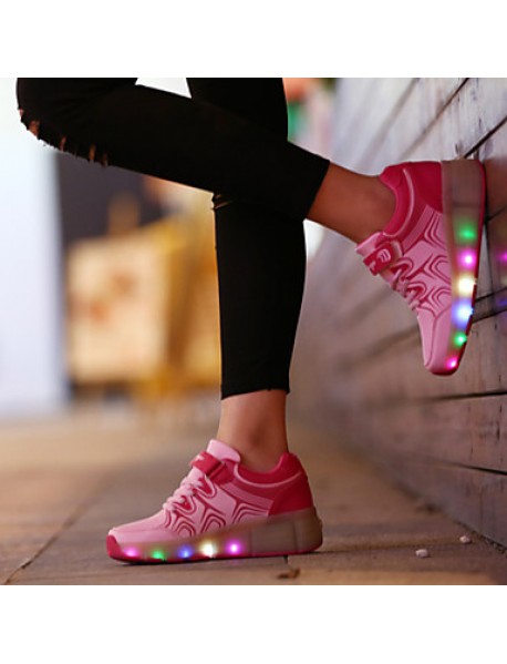 Unisex Kid Boy Girl LED Light Up Single Wheel Sneaker Athletic Shoes Sport Shoes Roller Shoes Dance Boot   