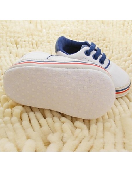 Boy's Flats Spring / Fall / Winter First Walkers / Crib Shoes Twill Outdoor Flat Heel Lace-up White  