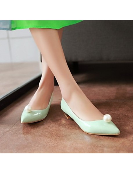 Women's Spring / Summer / Fall Pointed Toe Leatherette Outdoor / Office & Career / Casual Low Heel Pearl Green / Silver / Gray