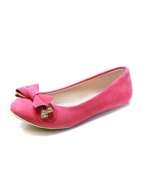 Women's Spring / Summer / Fall / Winter Ballerina Fleece Office & Career / Dress / Casual Flat Heel Bowknot Brown / Green / Red / Beige