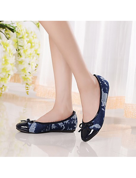 Women's Shoes Fabric / Leatherette Flat Heel Comfort / Round Toe / Closed Toe Loafers Casual Blue