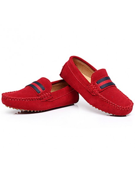 Boy's Boat Shoes Spring / Summer / Fall Moccasin Leather Outdoor / Casual / Athletic Flat Heel Braided Strap / Slip-on Black / Red / Gray  