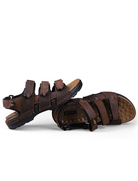 Men's Shoes Outdoor / Office & Career / Athletic / Dress / Casual Nappa Leather Sandals Black / Brown  