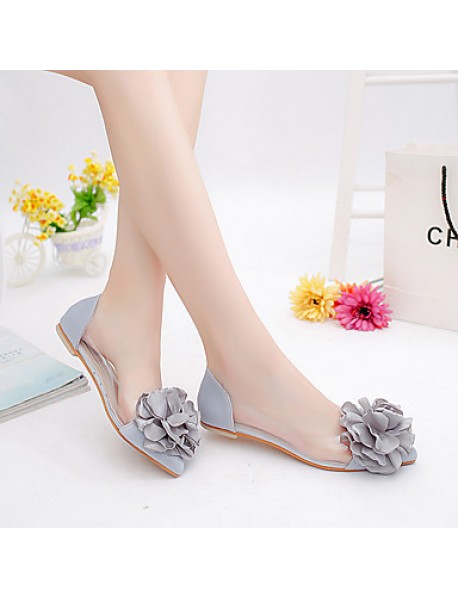 Women's Flats Spring / Fall Ballerina / Pointed Toe Leatherette Outdoor / Office & Career / Casual Flat Heel Applique