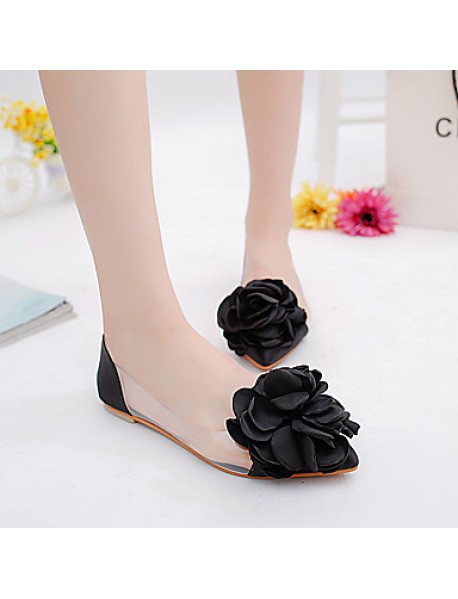 Women's Flats Spring / Fall Ballerina / Pointed Toe Leatherette Outdoor / Office & Career / Casual Flat Heel Applique