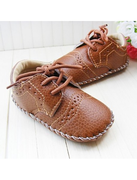 Boy's Flats Spring / Fall / Winter First Walkers / Crib Shoes Leatherette Party & Evening Flat Heel Lace-up Brown  