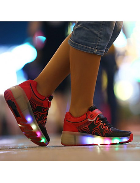 Unisex Kid Boy Girl LED Light Up Single Wheel Sneaker Athletic Shoes Sport Shoes Roller Shoes Dance Boot   