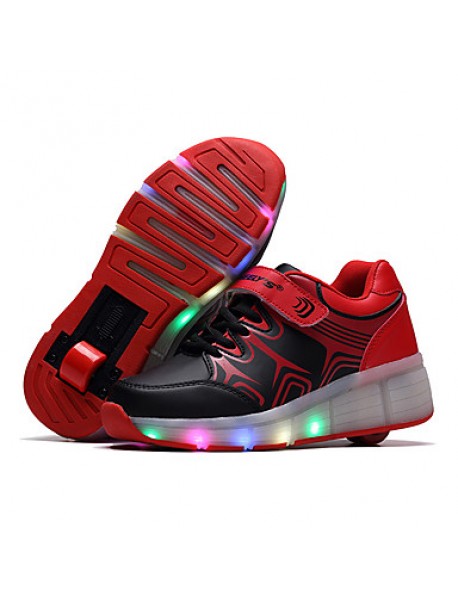 Unisex Kid Boy Girl LED Light Up Single Wheel Sneaker Athletic Shoes Sport Shoes Roller Shoes Dance Boot   