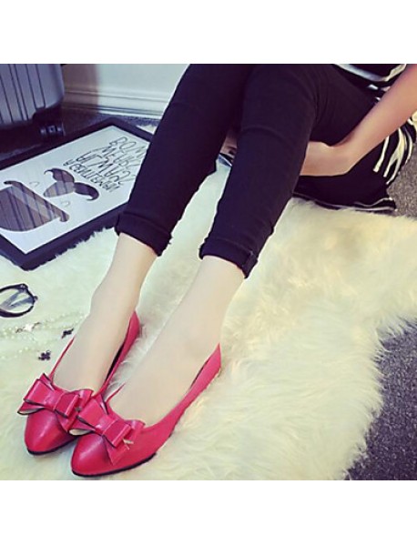 Women's Flat Heel Pointed Toe Fashion Pumps Bowknot Shoes